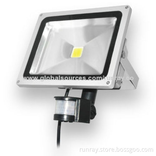 30W PIR LED Floodlight, Outdoor IP65, Aluminum Housing, AC 85-265V, PF0.95, ISO9001 Factory